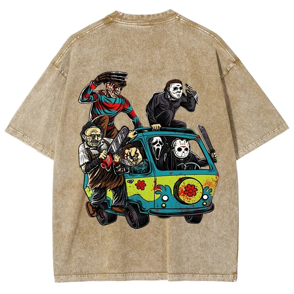 Horror Film Unisex Fit Washed T-Shirt