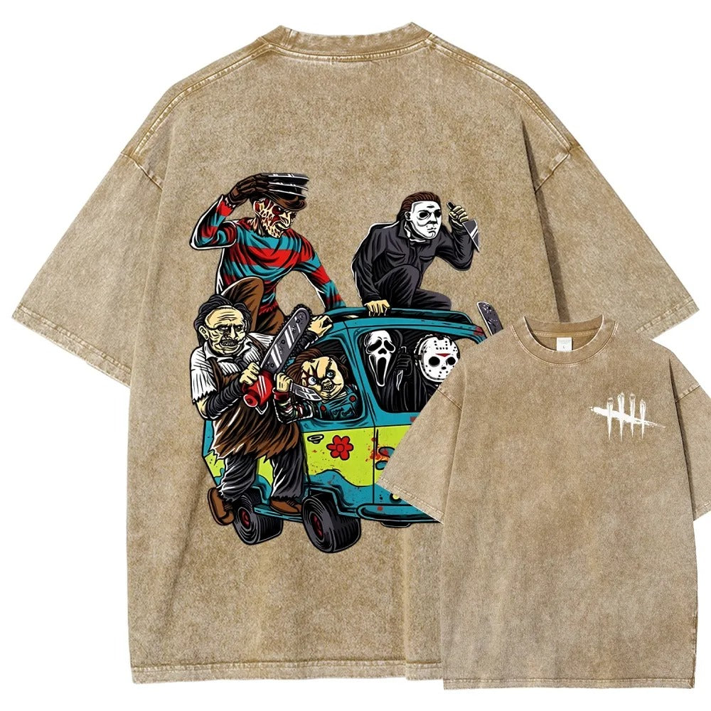 Horror Film Unisex Fit Washed T-Shirt