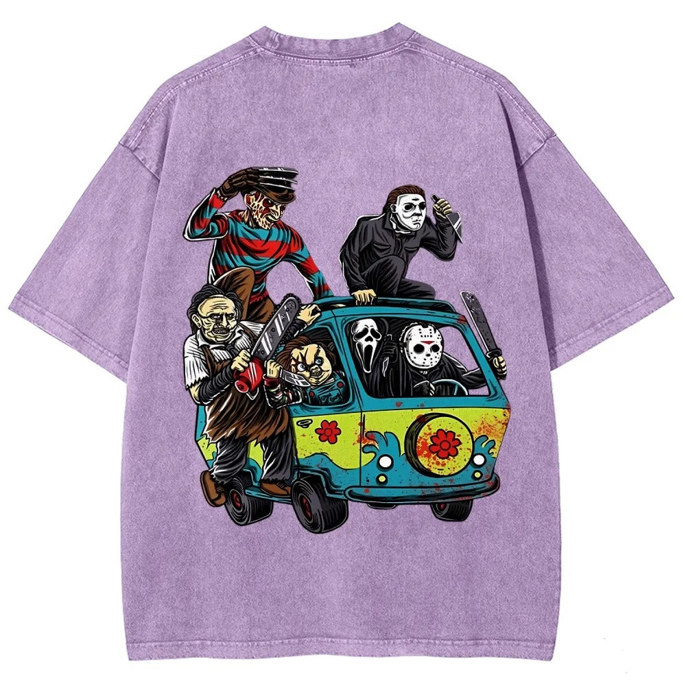 Horror Film Unisex Fit Washed T-Shirt