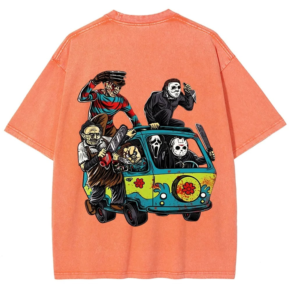 Horror Film Unisex Fit Washed T-Shirt