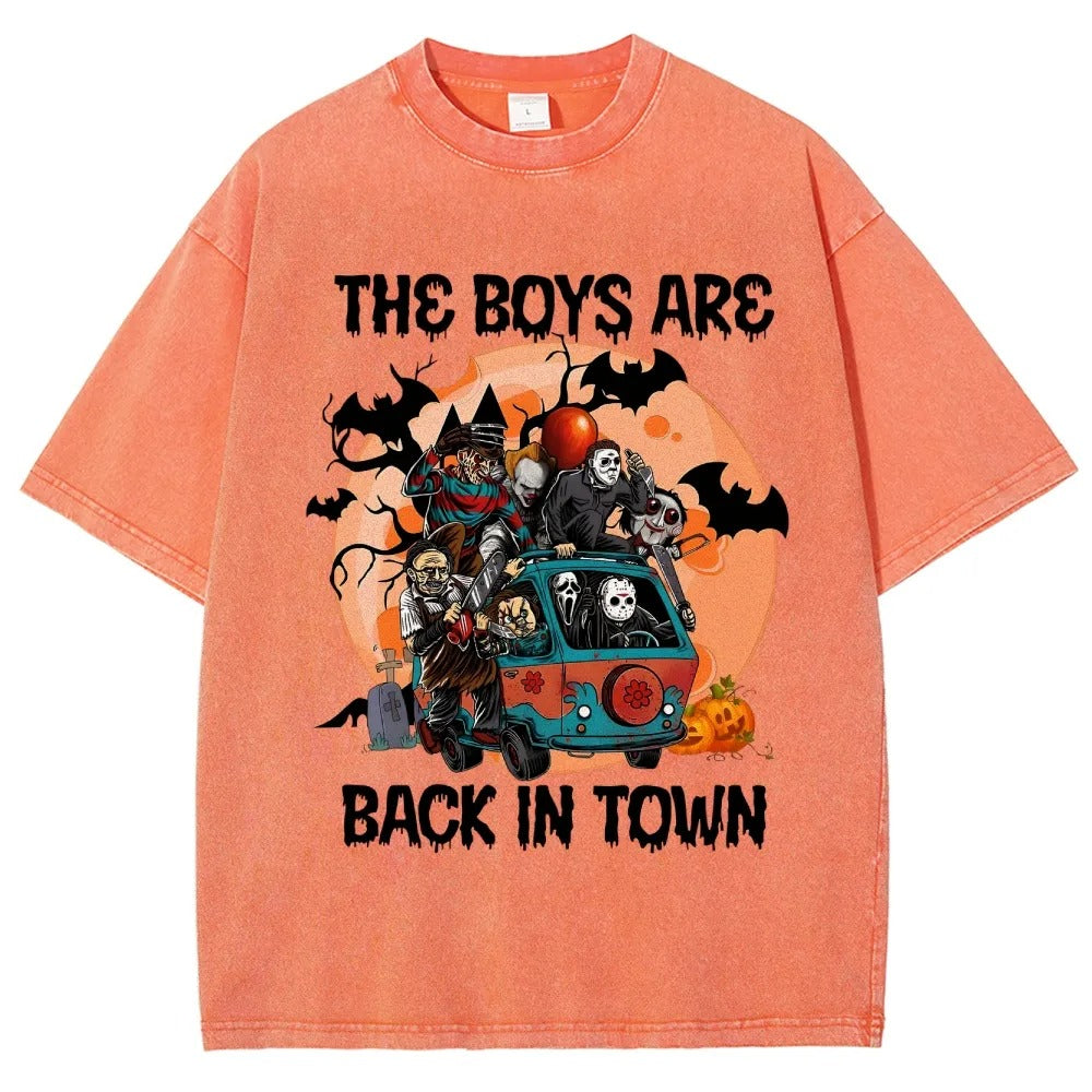 Horror Film Unisex Fit Washed T-Shirt