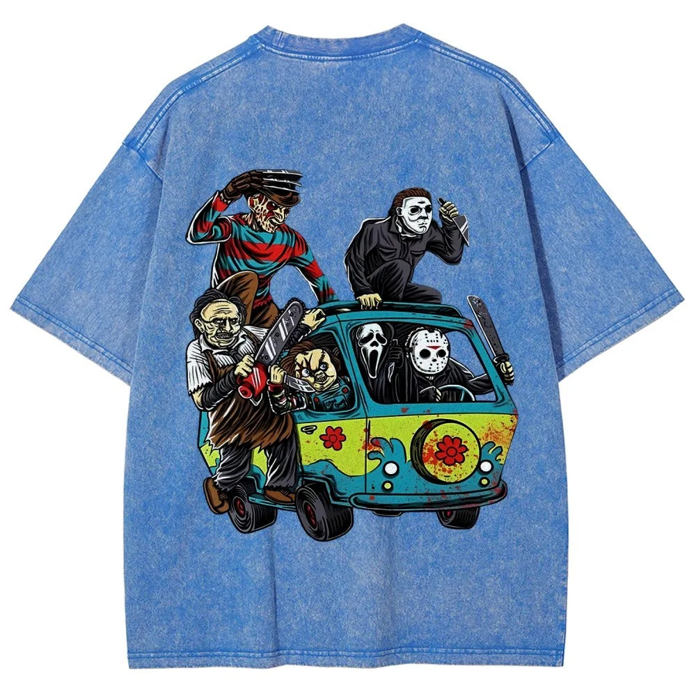 Horror Film Unisex Fit Washed T-Shirt