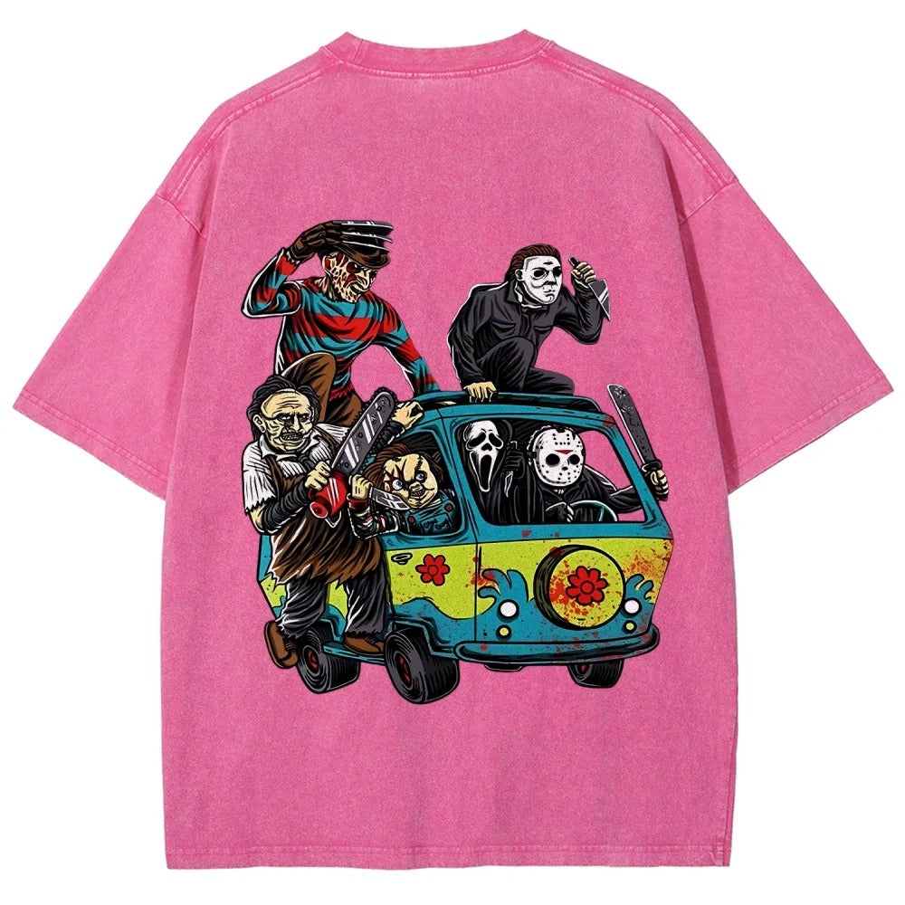 Horror Film Unisex Fit Washed T-Shirt