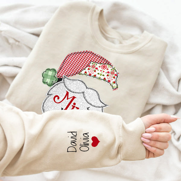 Mimi Claus Christmas With Grandkids Name On Sleeve